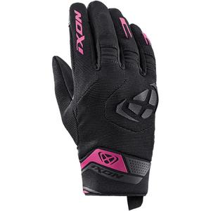 Moteriškos motociklininko pirštinės IXON Mig 2 juodos ir rožinės spalvos