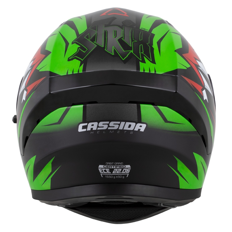 Integruotas šalmas Cassida Orbit Strix raudona-žalia-pilka-balta-juoda