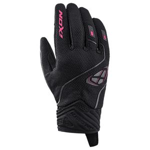 Moteriškos motociklininko pirštinės IXON Hurricane 2 juodos ir rožinės spalvos