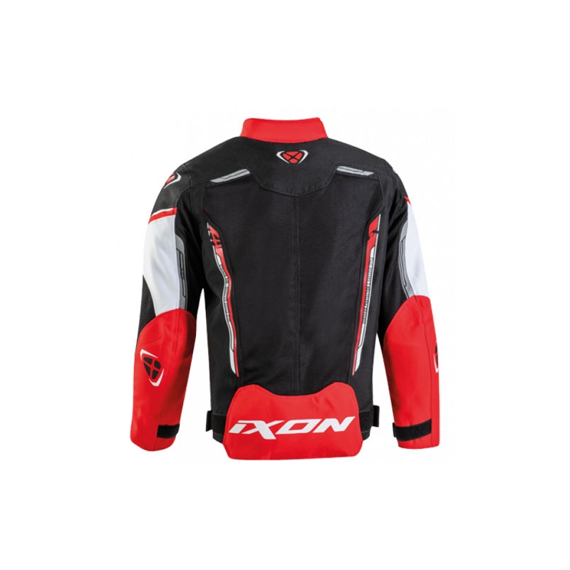 Vaikiška motociklininko striukė IXON Striker Air juoda-raudona-balta