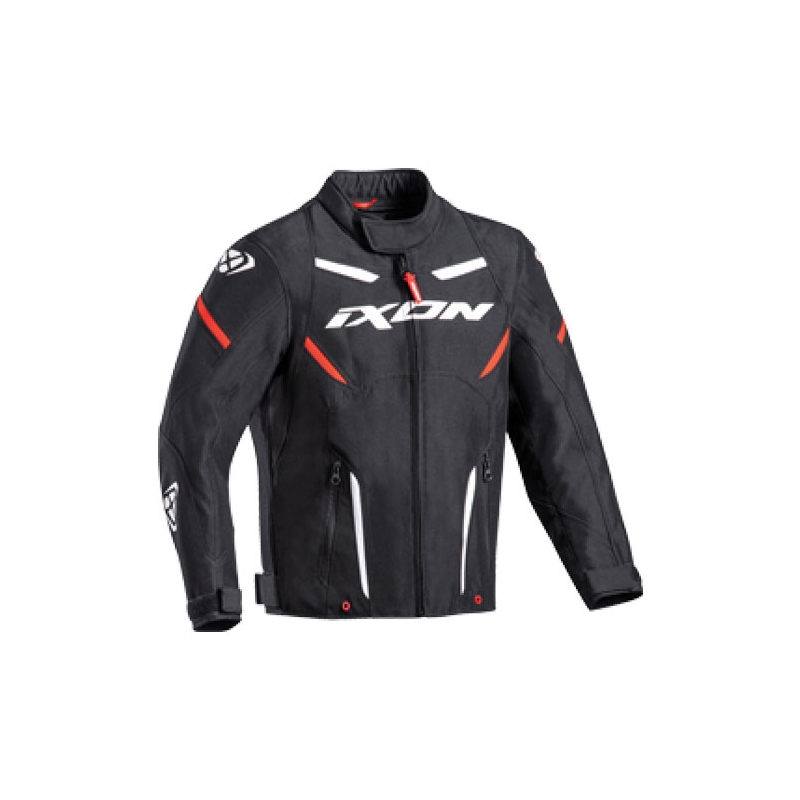 Vaikiška motociklininko striukė IXON Striker juoda ir balta