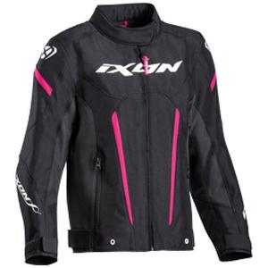 Vaikiška motociklininko striukė IXON Striker juoda ir rožinė
