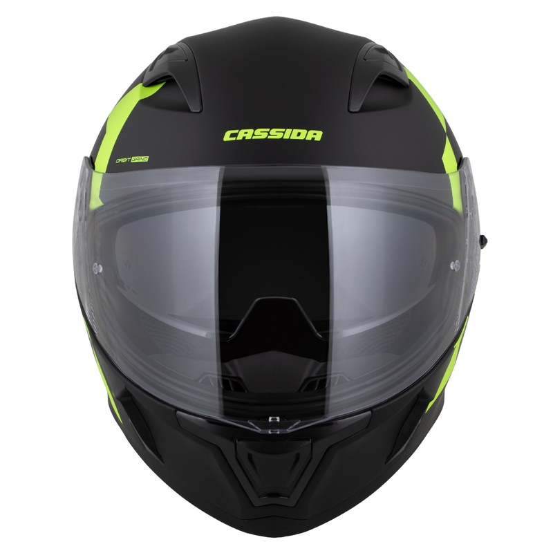 Integruotas šalmas Cassida Orbit Grind matinis juodas-fluo geltonas