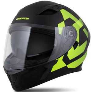 Integruotas šalmas Cassida Orbit Grind matinis juodas-fluo geltonas