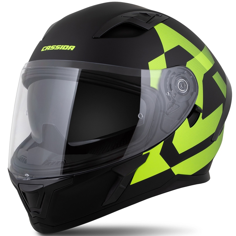 Integruotas šalmas Cassida Orbit Grind matinis juodas-fluo geltonas