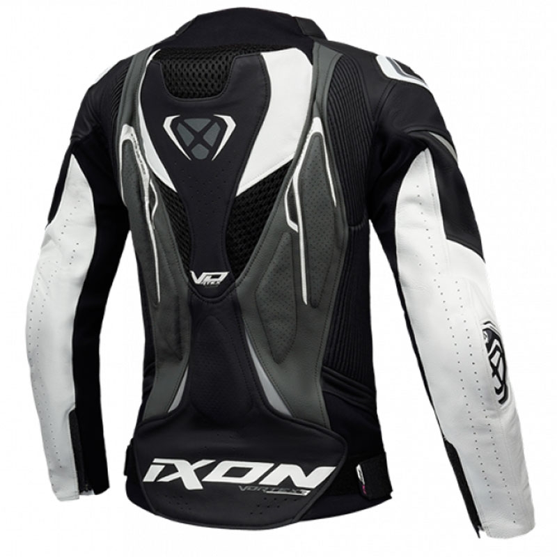 Moteriška odinė motociklininko striukė IXON Vortex 3 black-anthracite-white