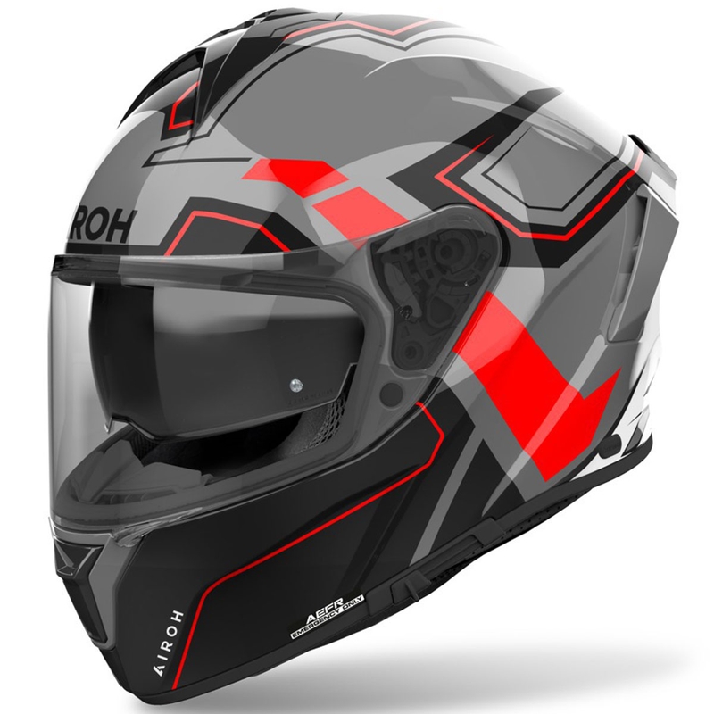Integruotas motociklininko šalmas Airoh SPARK 2 Dart blizgus raudonas