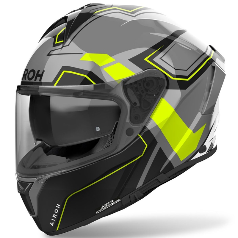 Integruotas motociklininko šalmas Airoh SPARK 2 Dart blizgus geltonas
