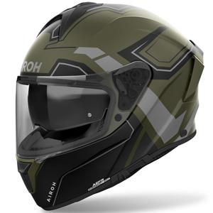 Integruotas motociklininko šalmas Airoh SPARK 2 Dart matinės chaki žalios spalvos
