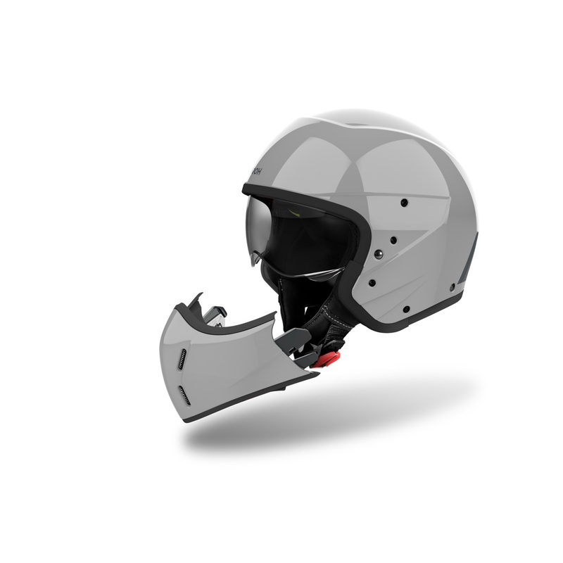 Modulinis motociklininko šalmas "Airoh J110" Spalva blizgi cemento pilka