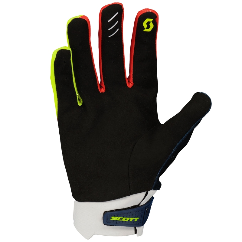 Motokroso pirštinės SCOTT EVO RACE mėlyna-raudona-fluo geltona