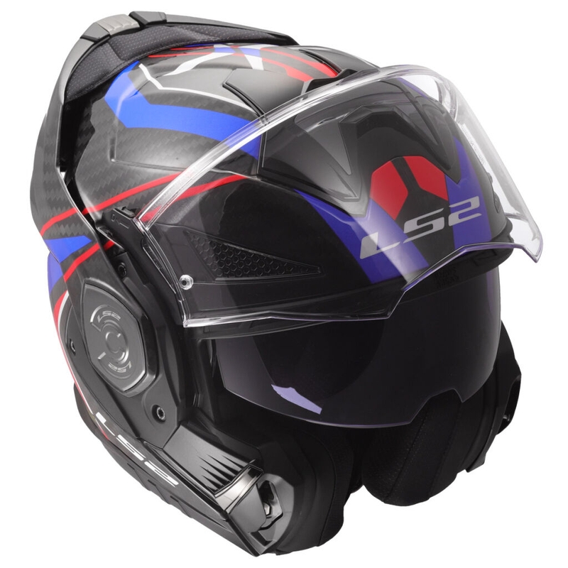 Apverčiamas motociklininko šalmas LS2 FF901 Advant X C Future II baltai mėlynas