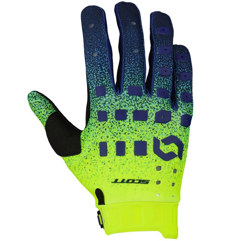 Motokroso pirštinės SCOTT Podium PRO purple-blue-fluo yellow