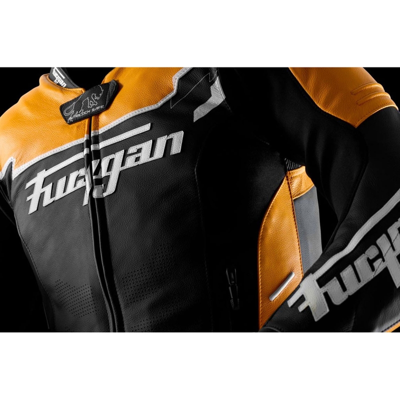Furygan Signature 55 juodos ir geltonos spalvos odinė motociklo striukė