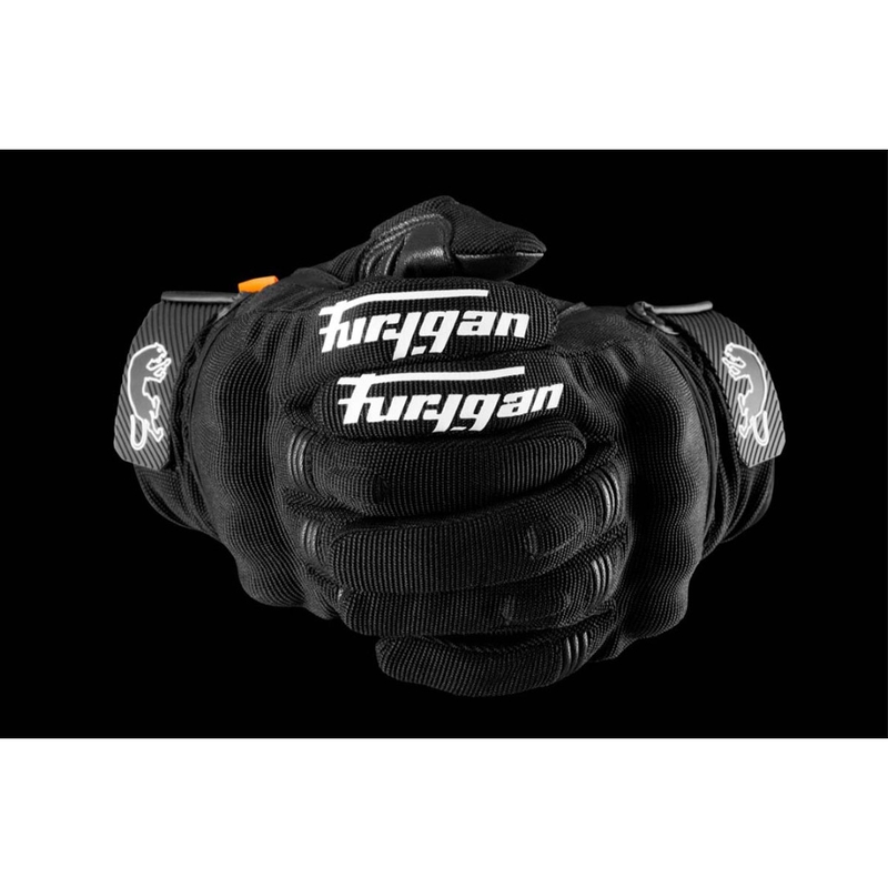 Motociklininko pirštinės Furygan Jet D3O Evo juoda ir balta