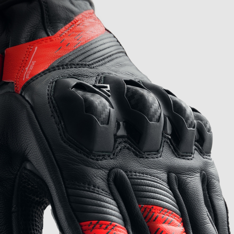 Motociklininko pirštinės Rebelhorn Viper black-grey-fluo red