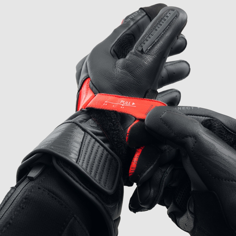 Motociklininko pirštinės Rebelhorn Viper black-grey-fluo red