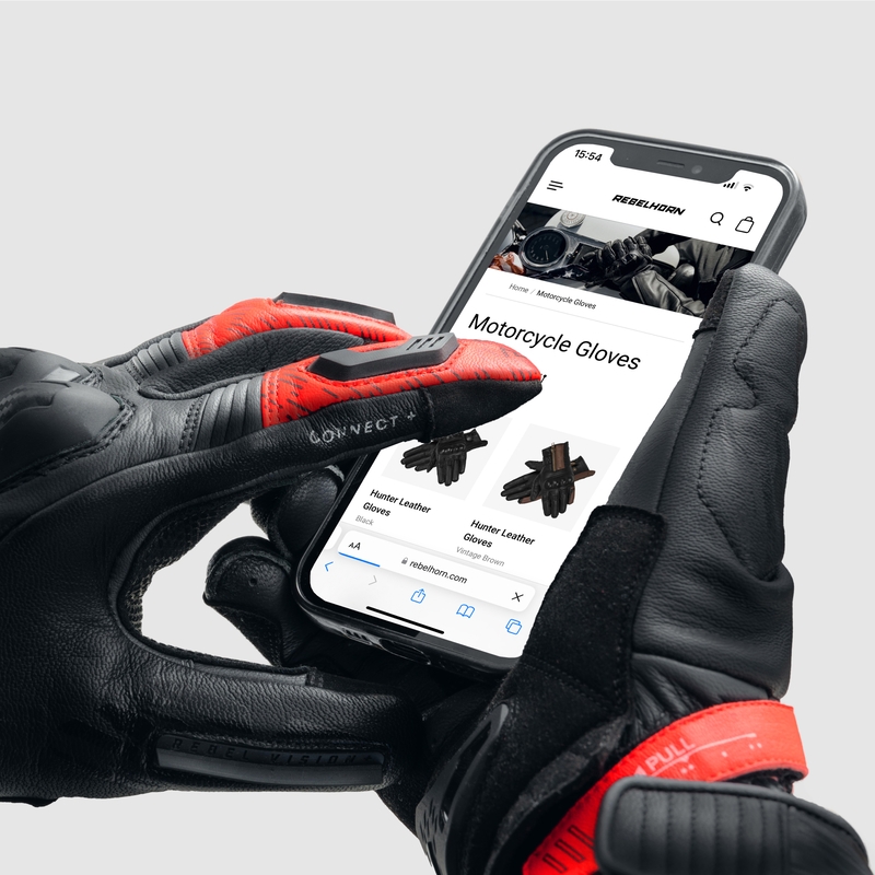 Motociklininko pirštinės Rebelhorn Viper black-grey-fluo red