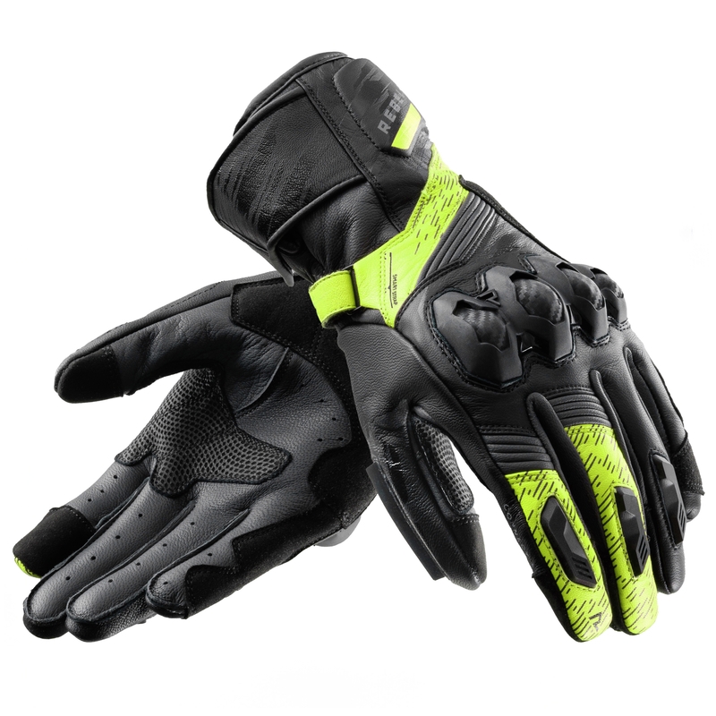 Motociklininko pirštinės Rebelhorn Viper black-grey-fluo yellow
