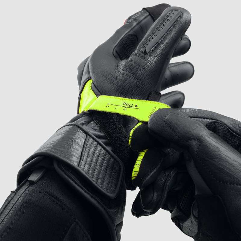 Motociklininko pirštinės Rebelhorn Viper black-grey-fluo yellow