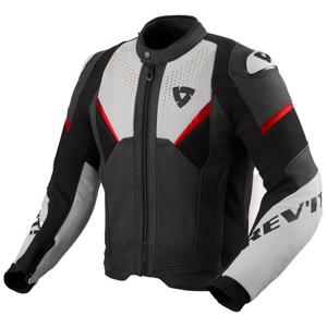 Revit Automate Juoda ir šviesiai pilka odinė motociklininko striukė