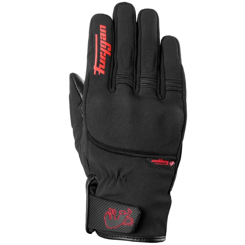 Furygan Jet All Season D3O® Evo juodai raudonos motociklininko pirštinės