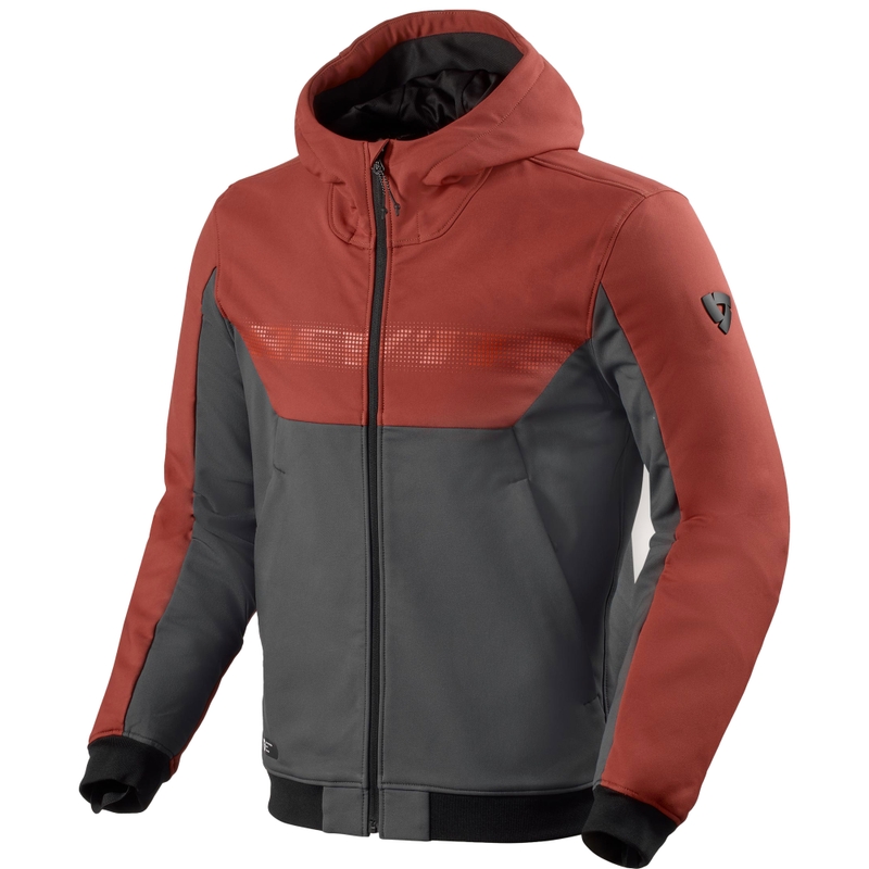 Motociklininko džemperis su gobtuvu Revit Parabolica 2 burgundy-grey