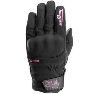 Moteriškos Furygan Jet Lady All Season D3O® Evo Black and Pink motociklininko pirštinės