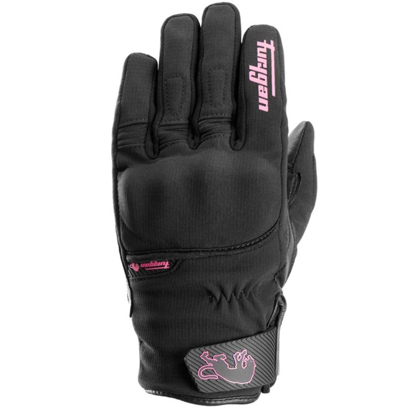 Moteriškos Furygan Jet Lady All Season D3O® Evo Black and Pink motociklininko pirštinės