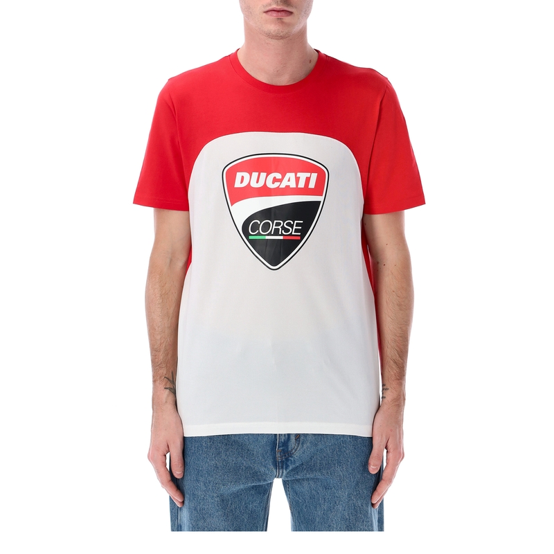 Marškinėliai Ducati ženkliukas raudona ir balta spalvos