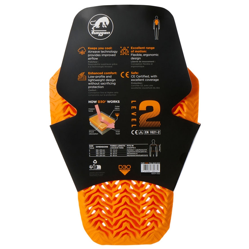 "Furygan Full Back Fury D3O® EVO" nugaros apsauga