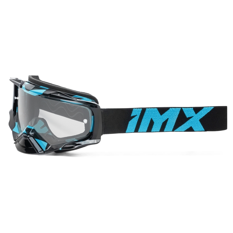 Motokroso akiniai iMX Dust Graphic juodos ir mėlynos spalvos su skaidriu stiklu