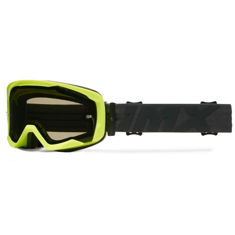 "iMX Endurance Flip" fluo geltonos-juodos spalvos motociklininko akiniai su skaidriu stiklu
