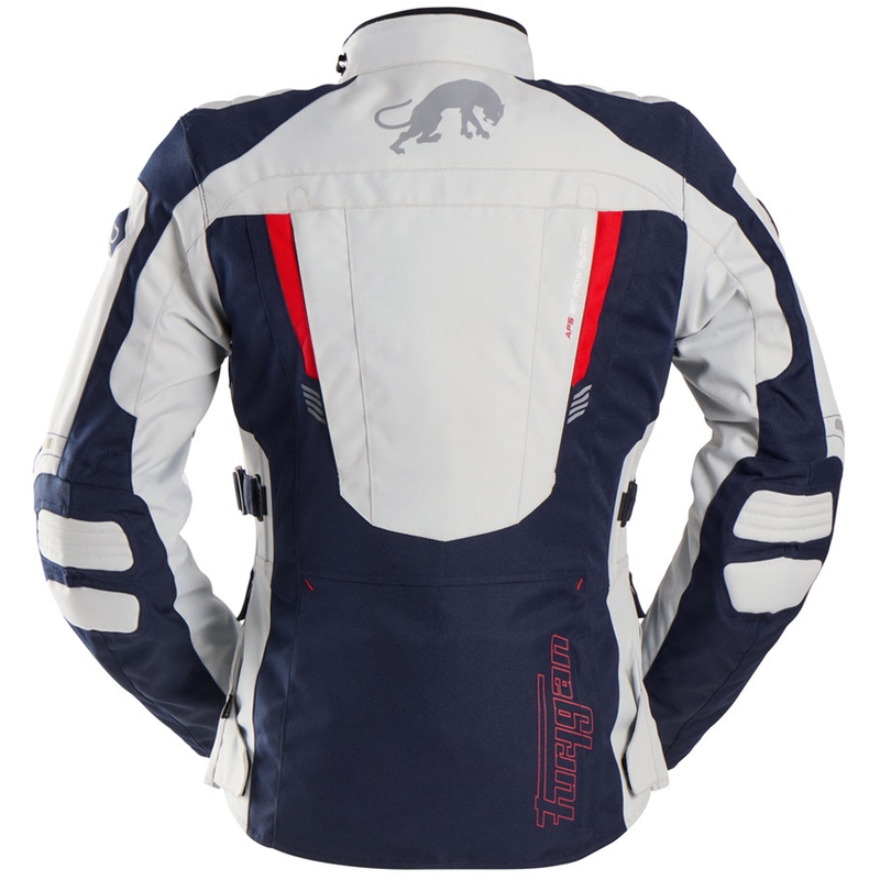 Moteriška motociklininko striukė Furygan Apalaches Lady Evo Blue-Beige-Red