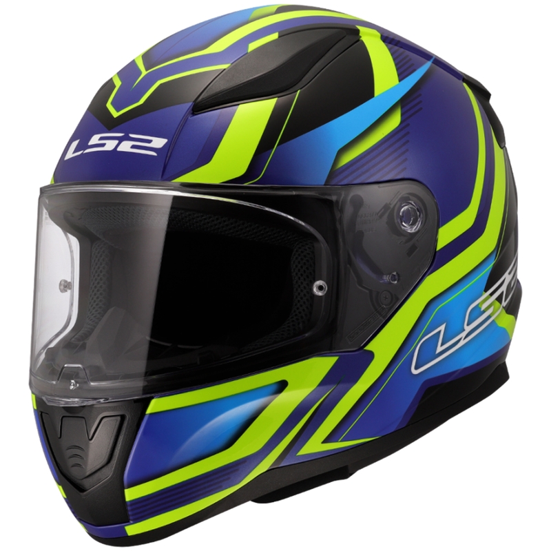Integral motociklininko šalmas LS2 FF353 Rapid II Flitz fluo geltona-mėlyna