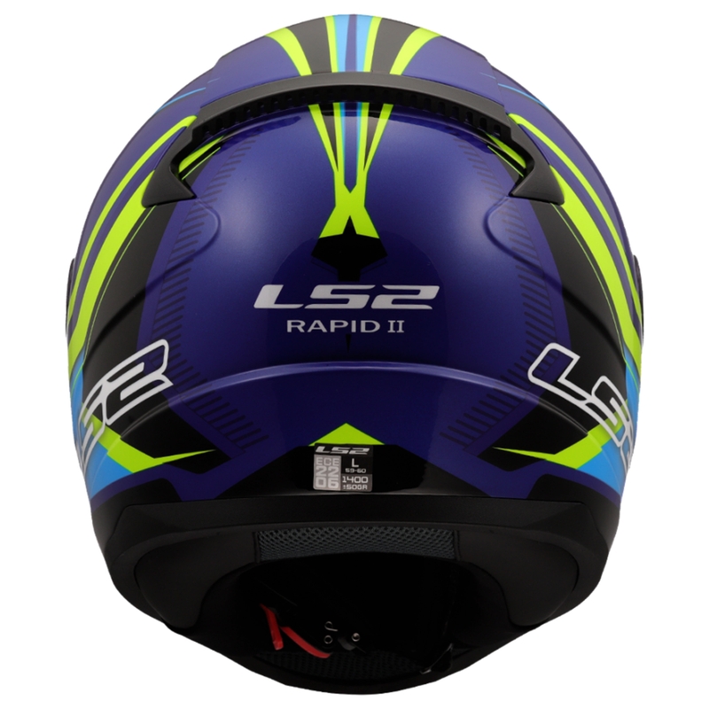 Integral motociklininko šalmas LS2 FF353 Rapid II Flitz fluo geltona-mėlyna