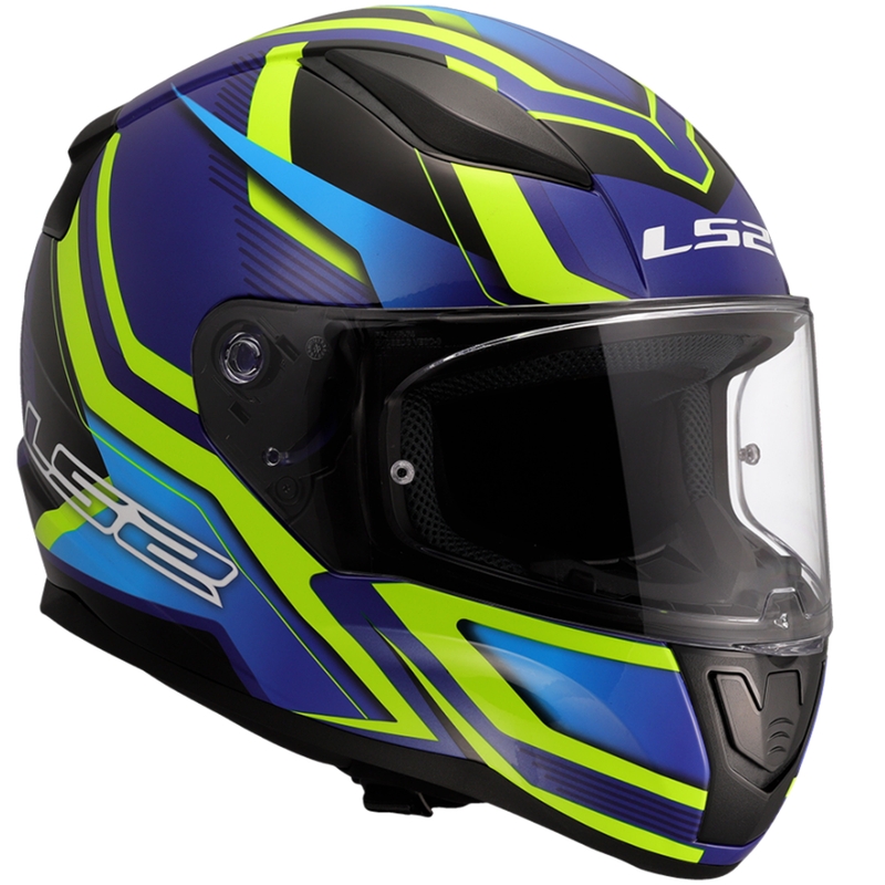 Integral motociklininko šalmas LS2 FF353 Rapid II Flitz fluo geltona-mėlyna