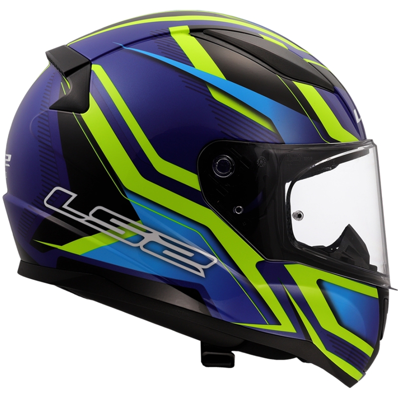 Integral motociklininko šalmas LS2 FF353 Rapid II Flitz fluo geltona-mėlyna
