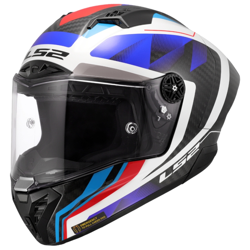 Integruotas motociklininko šalmas LS2 FF805 Thunder C GP Aero Raute mėlynai raudonas