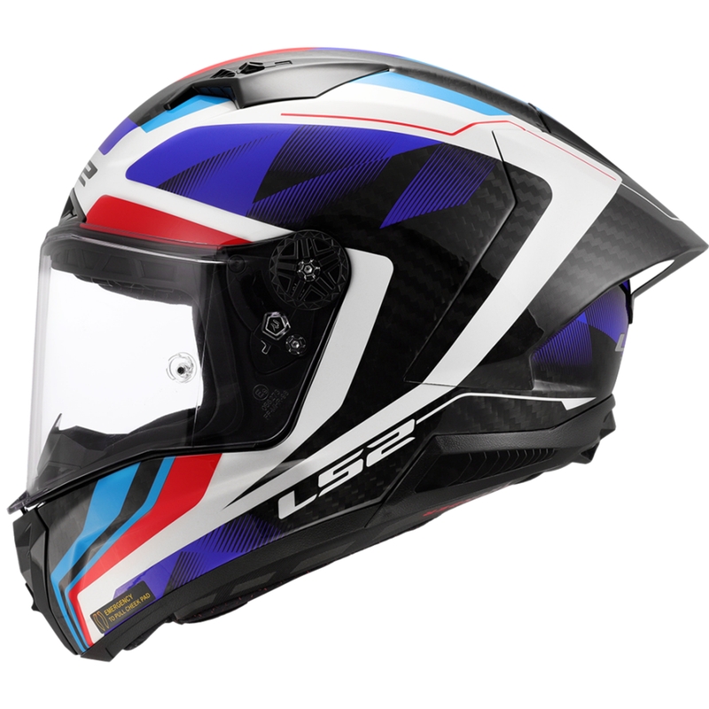 Integruotas motociklininko šalmas LS2 FF805 Thunder C GP Aero Raute mėlynai raudonas