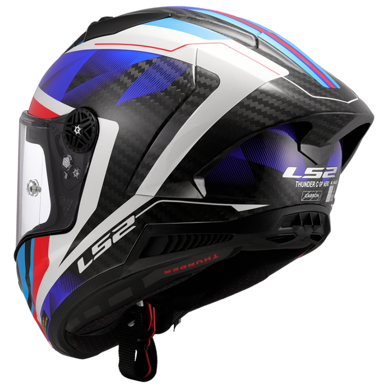 Integruotas motociklininko šalmas LS2 FF805 Thunder C GP Aero Raute mėlynai raudonas