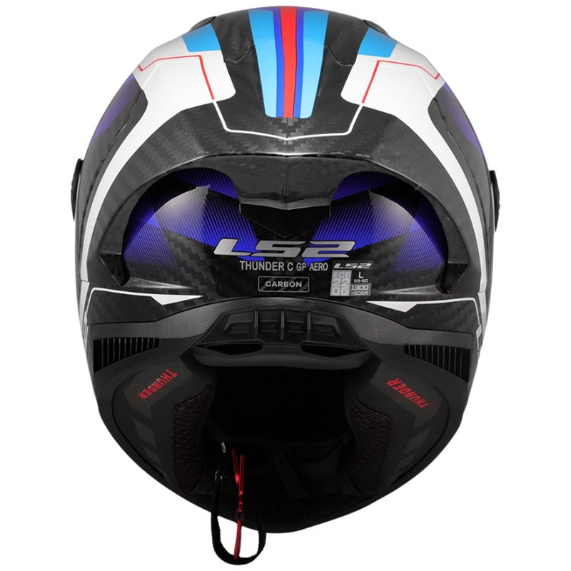 Integruotas motociklininko šalmas LS2 FF805 Thunder C GP Aero Raute mėlynai raudonas