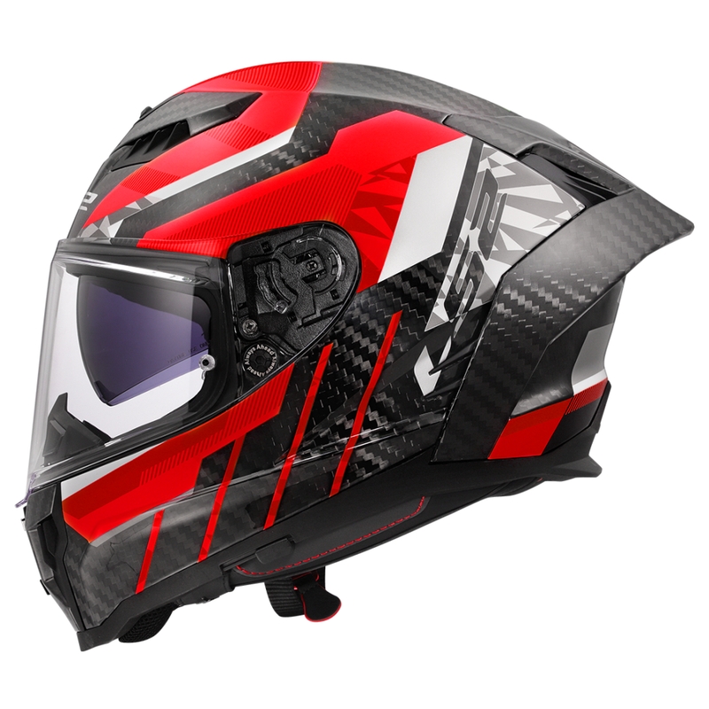 Integruotas motociklininko šalmas LS2 FF807 Dragon Trax raudonas
