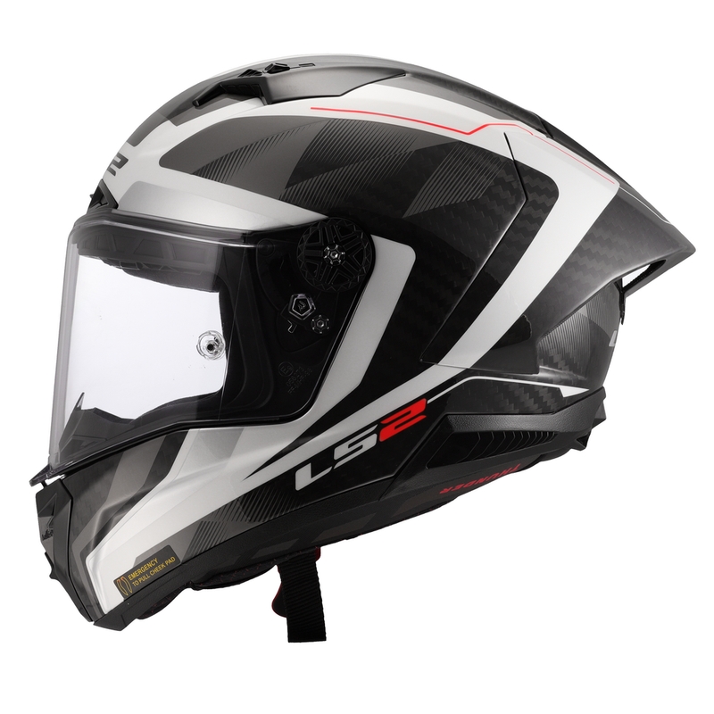 Integruotas motociklininko šalmas LS2 FF805 Thunder C GP Aero Raute baltai pilkas