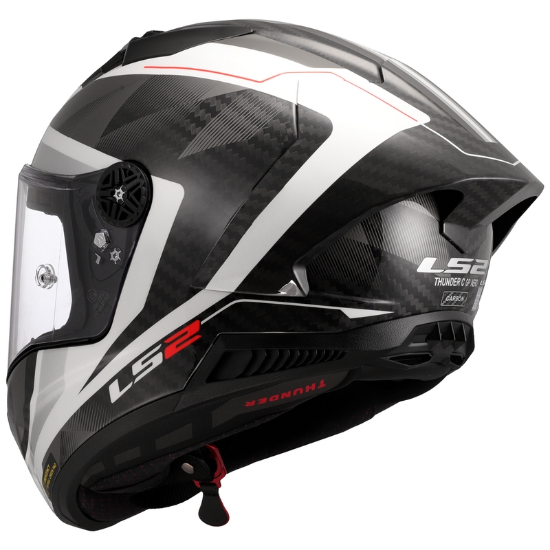 Integruotas motociklininko šalmas LS2 FF805 Thunder C GP Aero Raute baltai pilkas