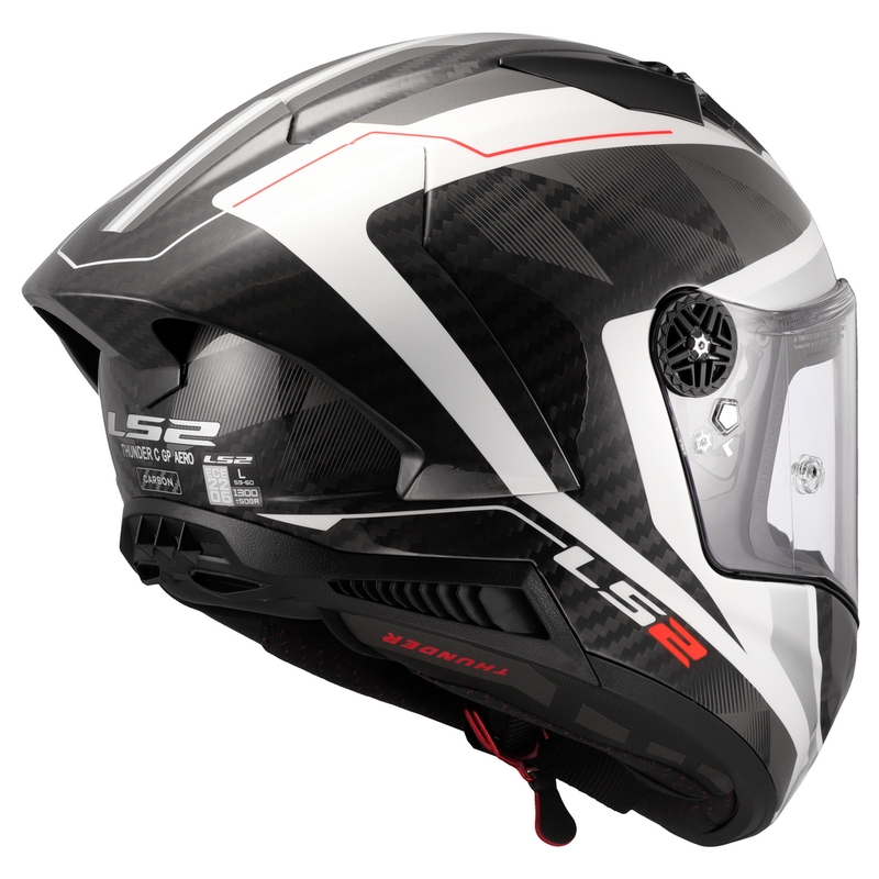Integruotas motociklininko šalmas LS2 FF805 Thunder C GP Aero Raute baltai pilkas