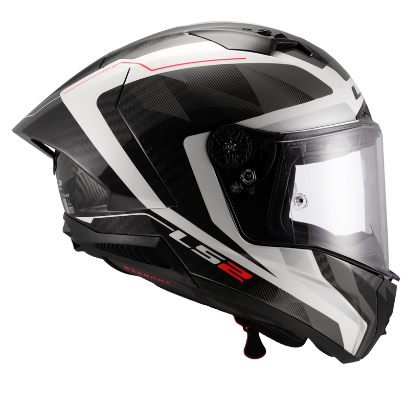 Integruotas motociklininko šalmas LS2 FF805 Thunder C GP Aero Raute baltai pilkas