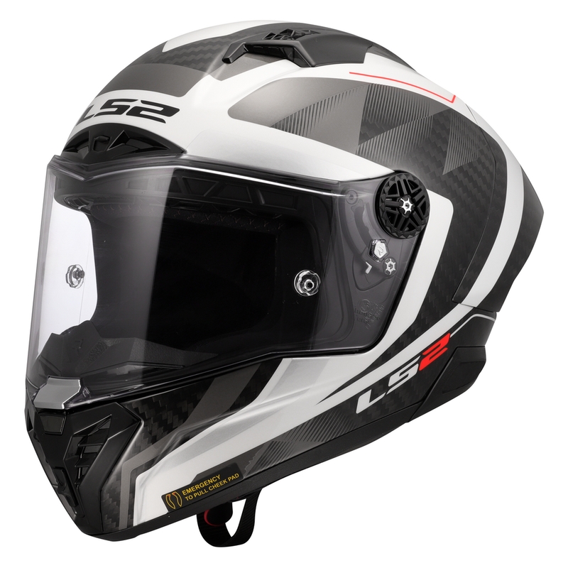 Integruotas motociklininko šalmas LS2 FF805 Thunder C GP Aero Raute baltai pilkas