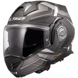 LS2 FF901 Advant X C Horizon sidabrinės ir pilkos spalvos atlenkiamas motociklininko šalmas