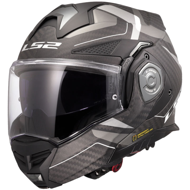 LS2 FF901 Advant X C Horizon sidabrinės ir pilkos spalvos atlenkiamas motociklininko šalmas